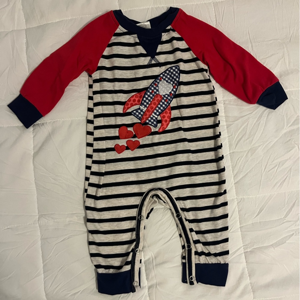 Boutique Rocket Heart Valentines Romper